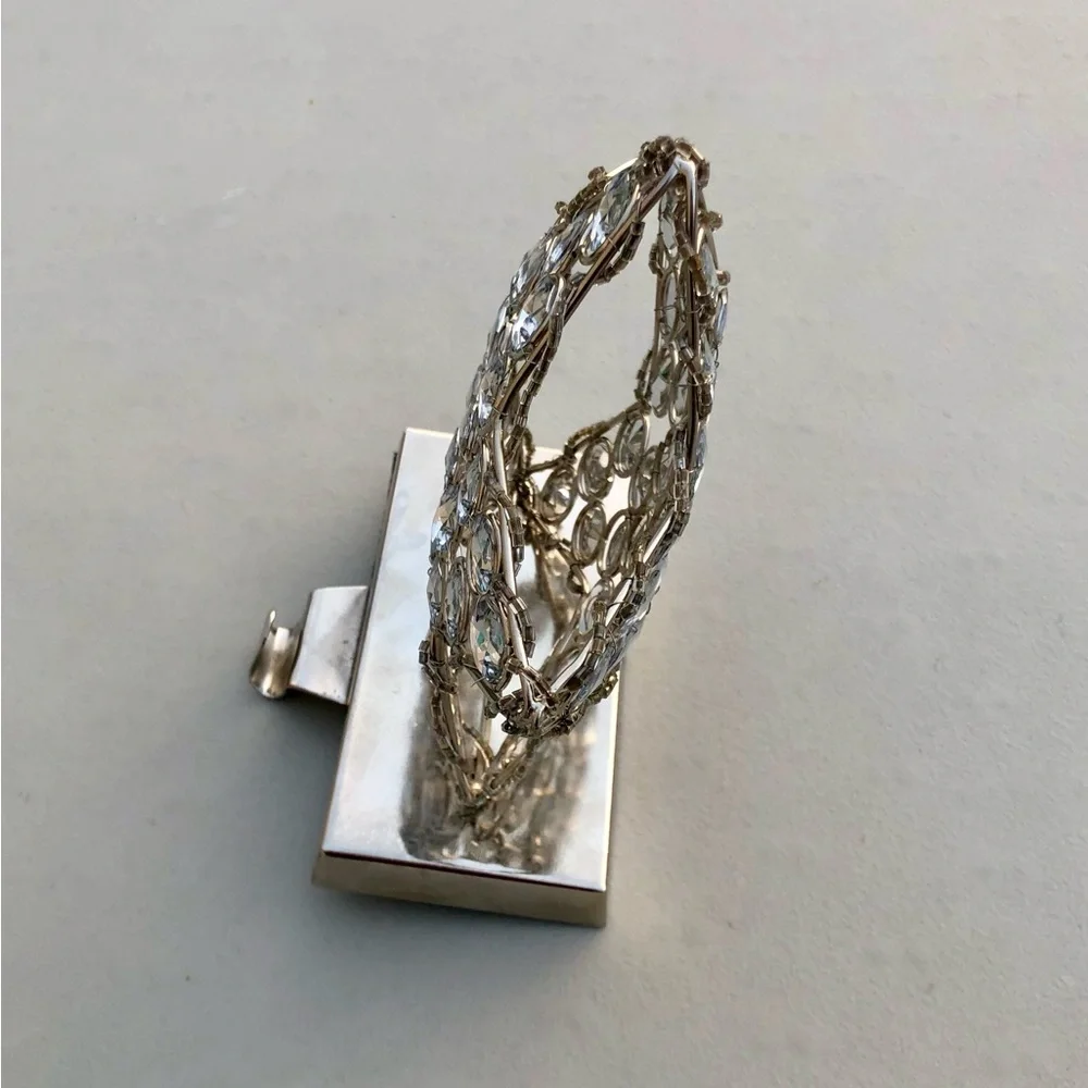 Silver Star Stocking Holder Rhinestones Moldable - Picture 7 of 7